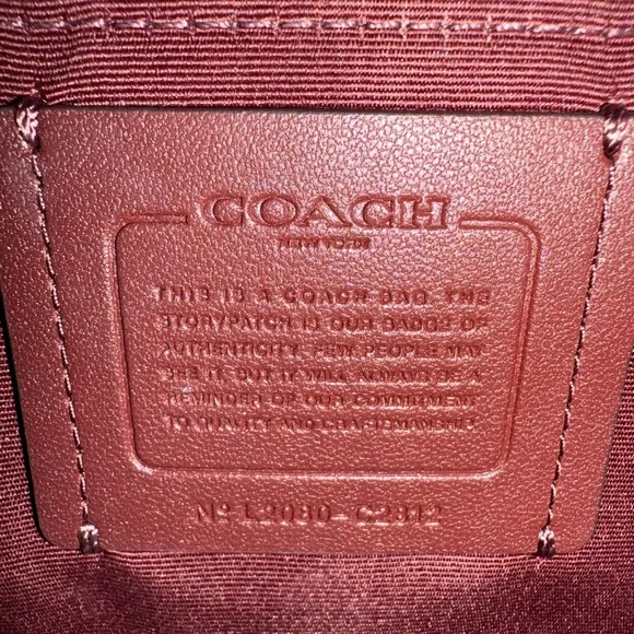 New RARE COACH Jes Crossbody Bag w/Puffy Heart Quilting Leather Gold Cherry Red - Picture 10 of 13